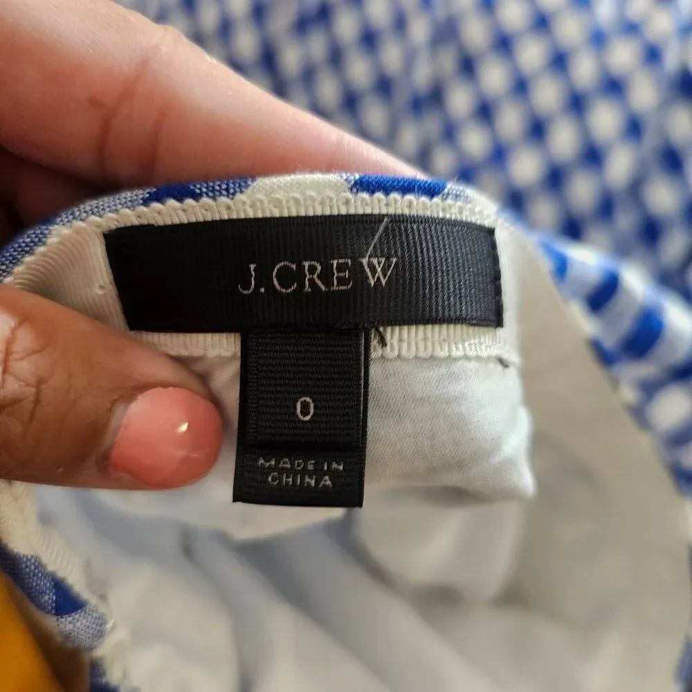 J Crew Blue Linen A Line Mini Skirt Size 0